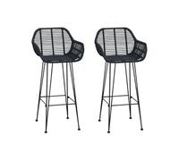 Lot de 2 chaise de bar GENERIQUE en rotin non pliable interieur H. 105 cm