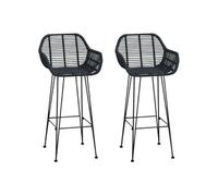 Lot de 2 chaise de bar GENERIQUE en rotin non pliable interieur H. 105 cm