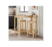 vidaXL Chaises de bar Lot de 2 4005693 Bois de pin solide H. 107 cm intérieur non pliable Marron