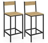 IDMarket - Tabourets de bar Detroit - Avec dossier, design industriel - Lot de 2