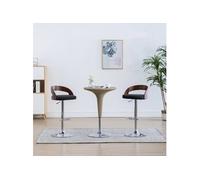 vidaXL Tabourets de bar – Tissu gris foncé, bois courbé, H. 80 cm – Lot de 2
