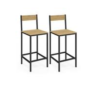 IDMarket - Tabourets de bar Detroit - Avec dossier, design industriel - Lot de 2