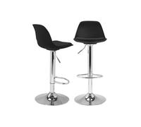 IDMarket - Lot de 2 tabourets de Bar Karl Design Noir