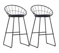 Vidaxl Chaises De Bar 2 Pcs Noir Similicuir Noir
