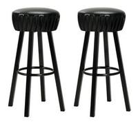 Lot de 2 chaise de bar H. 80 cm non pliable interieur en plastique noir