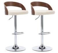 Lot de 2 chaise de bar vidaxl interieur non pliable H. 100.5 cm en bois beige Beige G
