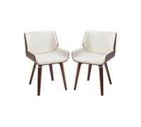 Lot de 2 chaise de bureau en bois non pliable H. 81 cm interieur beige
