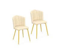 Lot de 2 chaise de bureau en metal non empilable non pliable interieur H. 82 cm beige