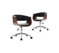 Vidaxl Chaises Pivotantes À Manger Lot De 2 Noir Similicuir Noir