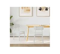 vidaXL Chaise de salle à manger 2 pcs Blanc Bois de Caoutchouc Massif