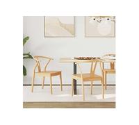 vidaXL Chaise de salle à manger vintage 2 pcs Naturel en bois de caoutchouc massif 54,5 x 53 x 77 cm