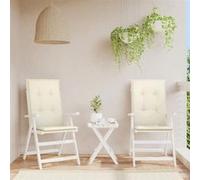 Coussins de Chaise de Jardin à Dossier Haut Terrasse Lot de 4 Noir Tissu vidaXL