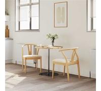 vidaXL Chaise de salle à manger 2 pcs – Naturel et clair, Vintage, Style fermier, Décor élégant