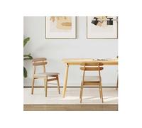 vidaXL Chaise de salle à manger 2 pcs Naturel et clair Bois Massif