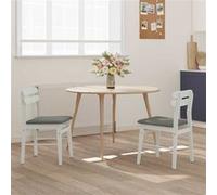 vidaXL Chaise de salle à manger Vintage, bois épuré, charme rustique, 2 pcs blanc et gris