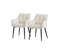 Lot de 2 chaise de bureau GENERIQUE interieur non pliable en metal H. 63 cm beige