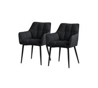 Lot de 2 chaise de bureau GENERIQUE interieur non pliable en metal H. 63 cm noir