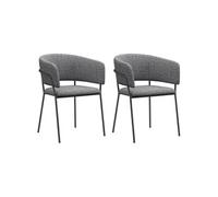 HOMCOM Lot de 2 chaises de Salle à Manger Chaise de Cuisine Pieds en Acier, Assise rembourrée, pour Salle à Manger, Salon, Cuisine, dim. 57L x 53l x 73H cm Gris