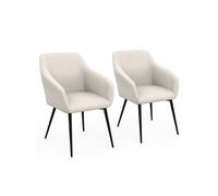 Lot de 2 chaise de bureau H. 80 cm non empilable non pliable en metal interieur beige