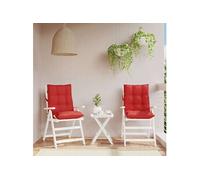 vidaXL Coussins de chaise Lot de 2 à dossier bas Tissu Oxford imperméable anti-glissement Rouge