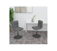 2x Chaises Pivotantes de Salle à Manger Chaises à Dîner Sièges de Cuisine Chaises de Repas Meubles de Cuisine Maison Gris Foncé Velours 334264