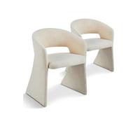 Lot de 2 chaise de bureau menzzo interieur non empilable non pliable en bois H. 81 cm beige
