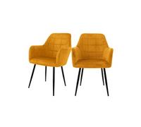 ECD Germany Chaise de bureau ML Design H. 84 cm métal non pliable Lot de 2 jaune