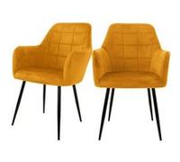 Lot de 2 chaise de bureau ml design H. 84 cm non pliable en metal interieur jaune Senfgelb G