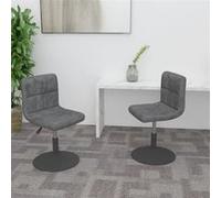 2x Chaises Pivotantes de Salle à Manger Chaises à Dîner Sièges de Cuisine Chaises de Repas Meubles de Cuisine Maison Gris Foncé Velours 334264