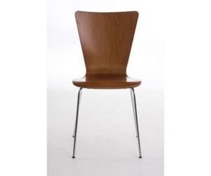Lot de 2 chaise de conference clp en bois empilable non pliable H. 84 cm interieur marron