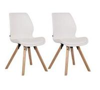 Lot de 2 chaise de conference clp en bois non pliable interieur H. 87.5 cm blanc Blanc G