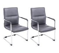 Lot de 2 chaise de conference clp en metal non pliable H. 92 cm interieur gris gris G