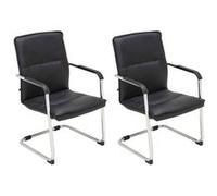 Lot de 2 chaise de conference clp en metal non pliable H. 92 cm interieur noir Noir G