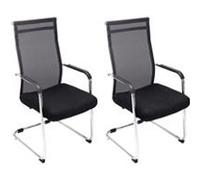 CLP Lot de 2 Chaises cantilever Brenda avec revétement en maille et Pied luge en métal , Noir