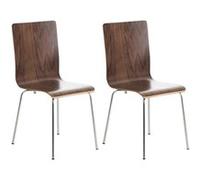 Lot de 2 chaise de conference clp interieur non pliable en bois H. 87 cm marron