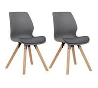 Lot de 2 chaise de conference clp interieur non pliable en plastique H. 87.5 cm gris gris G