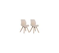 Lot de 2 chaise de conference clp interieur non pliable H. 87.5 cm en bois beige