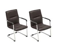 Lot de 2 chaise de conference clp interieur non pliable H. 92 cm en metal marron