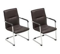 Lot de 2 chaise de conference clp interieur non pliable H. 92 cm en metal marron Marron G
