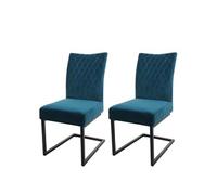 Lot de 2 chaise de conference en acier non pliable H. 96 cm interieur bleu