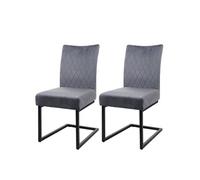 Lot de 2 chaise de conference en acier non pliable H. 96 cm interieur gris