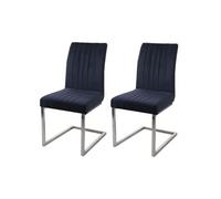 Lot de 2 chaise de conference en metal non pliable interieur H. 83 cm bleu