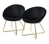 Lot de 2 chaise de conference GENERIQUE interieur non pliable en metal H. 65 cm noir