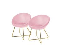 Lot de 2 chaise de conference GENERIQUE interieur non pliable en metal H. 65 cm rose