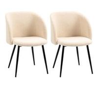 Lot de 2 chaise de conference homcom interieur non pliable en acier H. 80 cm beige Beige G