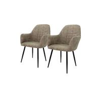 Chaise ECD Germany Lot de 2 Chaises de Salle à Manger - Assise Siège Rembourrée en Velours -