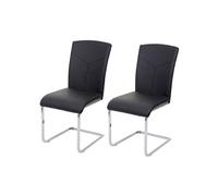 Chaise de salle à manger HWC-F36, chaise cantilever, chaise de cuisine/conférence similicuir, noir