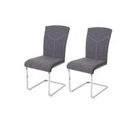 Lot de 2 chaise de conference interieur non pliable H. 94 cm en plastique gris