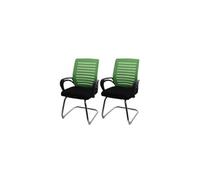 Lot de 2 chaise de conference interieur non pliable H. 94 cm en polypropylene vert