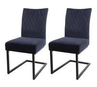 Lot de 2 chaise de conference mendler H. 96 cm non pliable en acier interieur bleu Bleu G